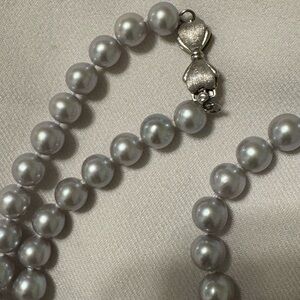 Elegant Silver Pearl Necklace(never used)
